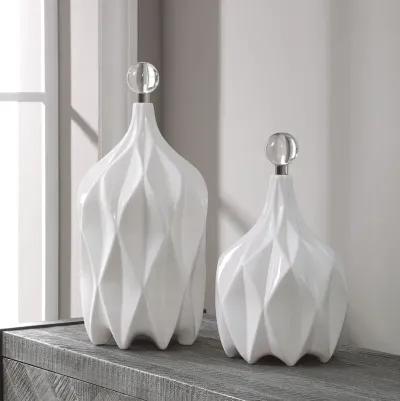 Uttermost Klara White Bottles, S/2