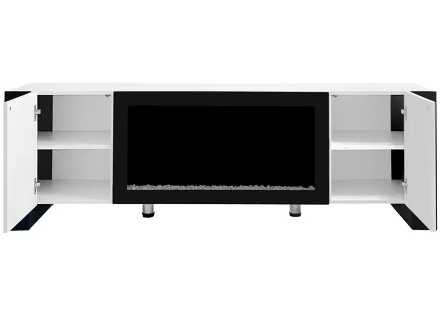 Merax Modern TV Stand with Non-heating Electric Fireplace