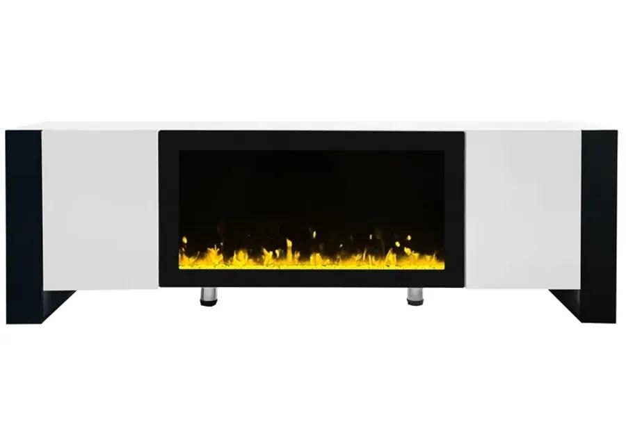 Merax Modern TV Stand with Non-heating Electric Fireplace