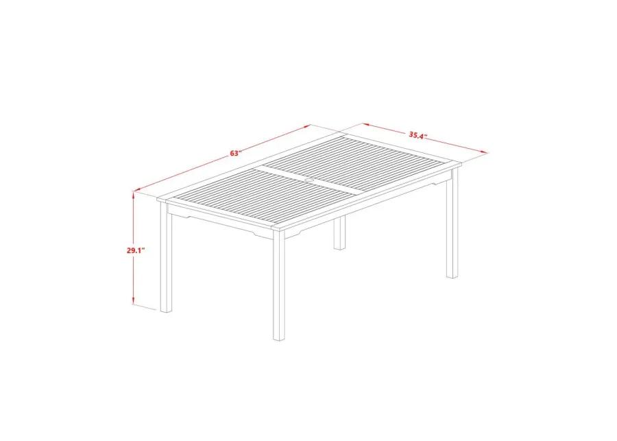 Wooden Patio Set Natural Oil, CMBS7CWNA