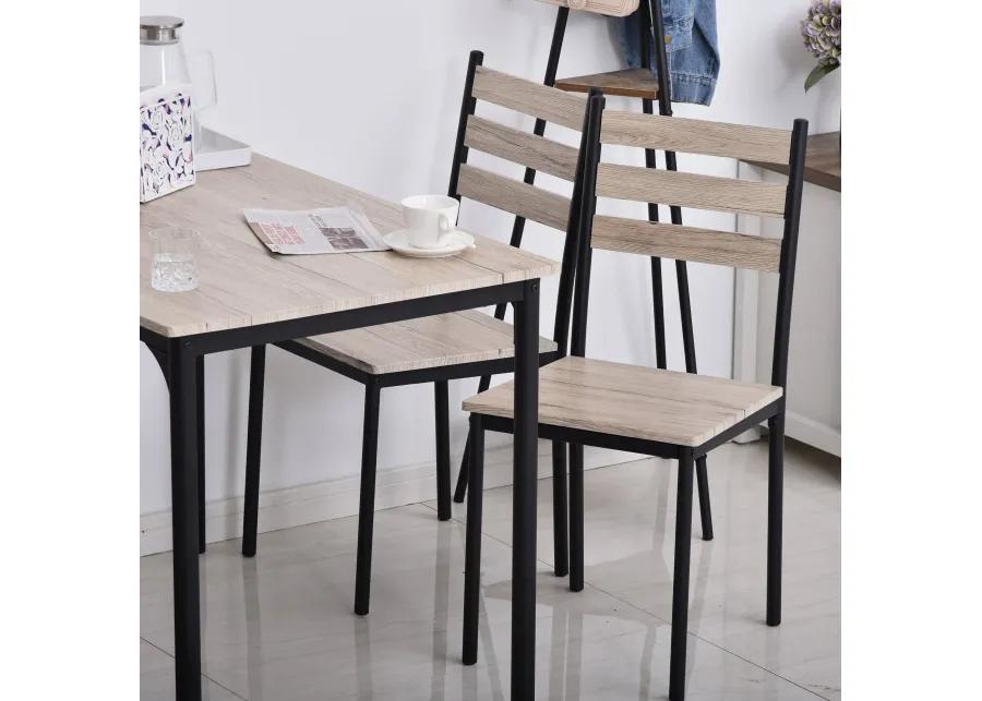 Gray Compact Dining: 5-Piece Wooden Kitchen Table and Chairs Set