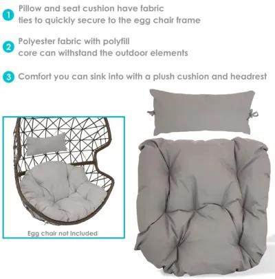 Sunnydaze Danielle Egg Chair Replacement Seat and Headrest Cushions