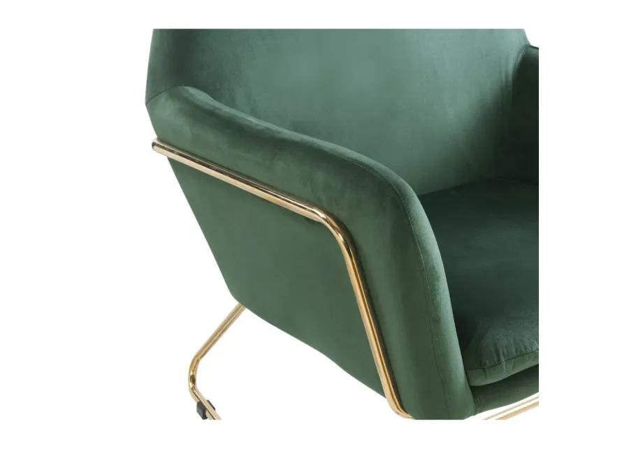 Keira Velvet Accent Chair With Metal Base