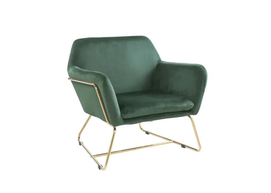 Keira Velvet Accent Chair With Metal Base