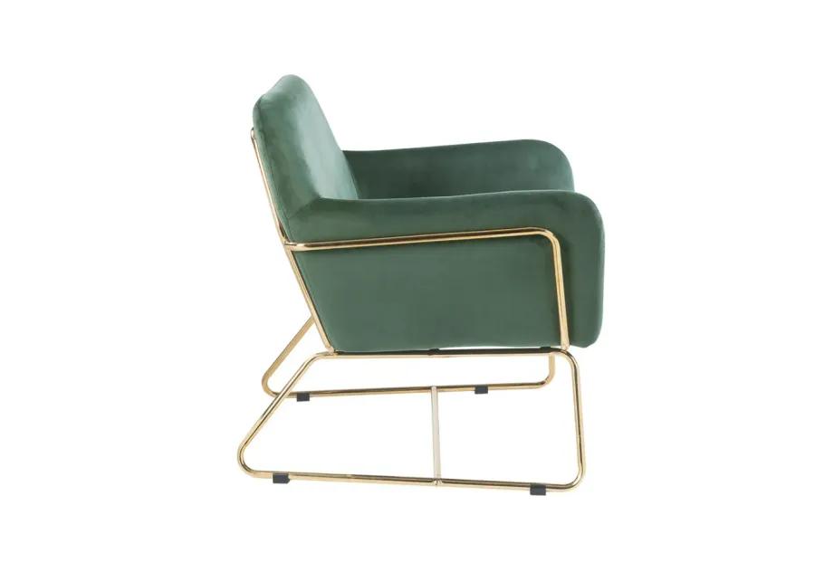 Keira Velvet Accent Chair With Metal Base