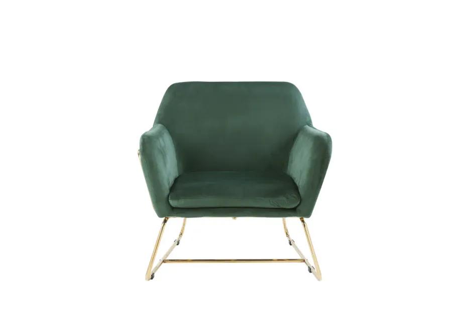 Keira Velvet Accent Chair With Metal Base