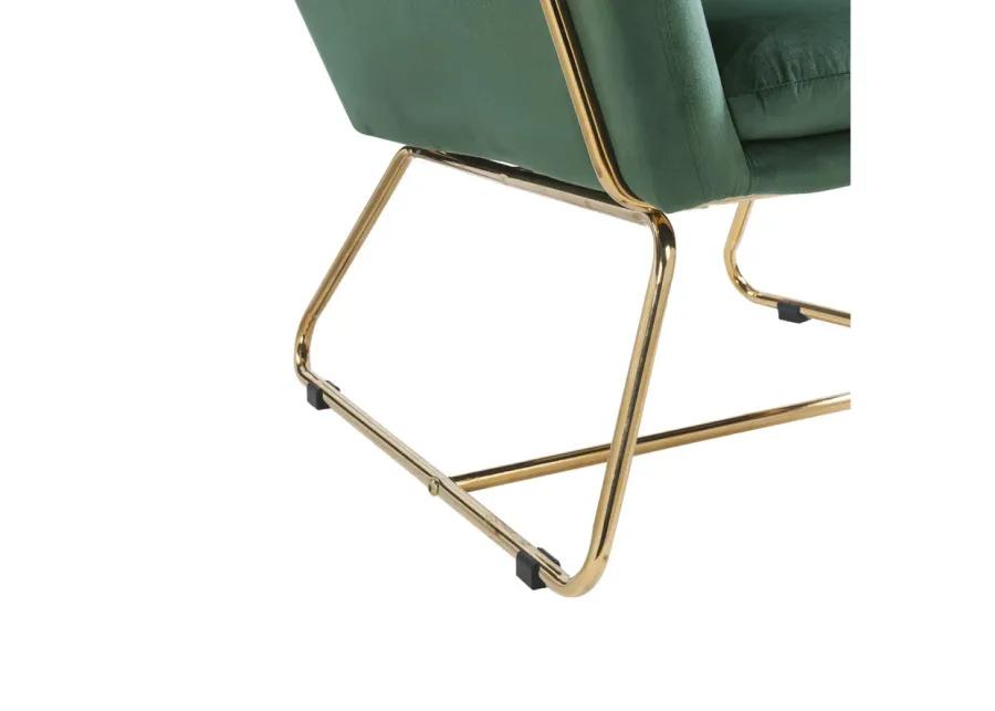 Keira Velvet Accent Chair With Metal Base