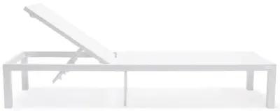 LeisureMod Marlin Patio Chaise Lounge Chair With White Aluminum Frame, Set of 2