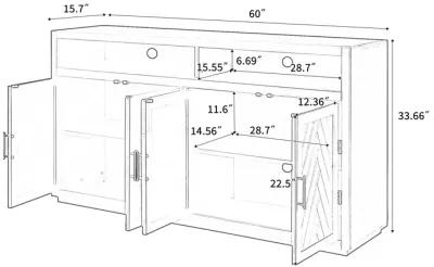 Merax  4-door Classic Sideboard with Open Storage