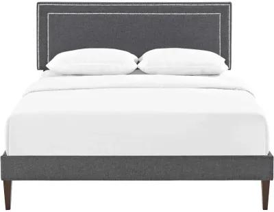 Modway - Virginia Full Fabric Platform Bed with Squared Tapered Legs Gray