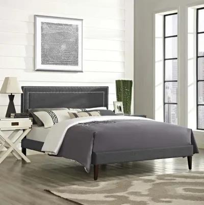 Modway - Virginia Full Fabric Platform Bed with Squared Tapered Legs Gray