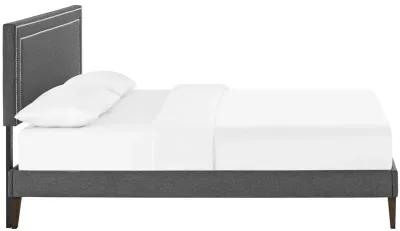 Modway - Virginia Full Fabric Platform Bed with Squared Tapered Legs Gray