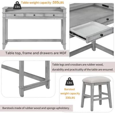 Merax 4-piece Dining Bar Table Set with 3 Stools