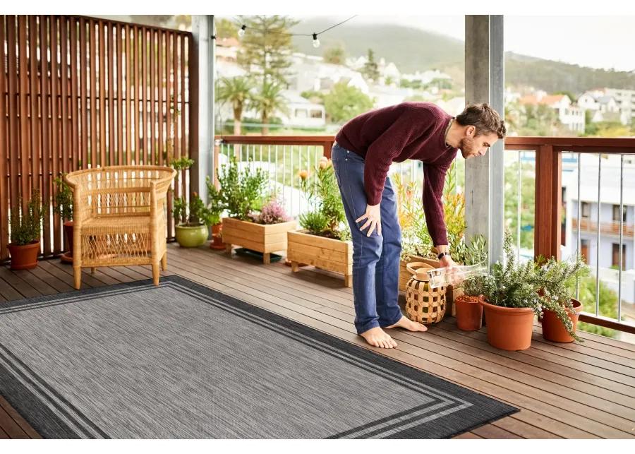 Aloha Washable Gold Black Indoor/Outdoor Area Rug