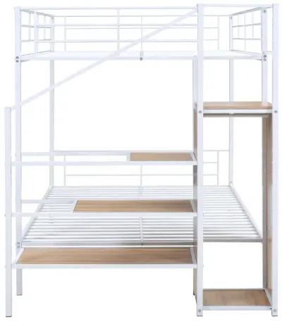 Merax Metal Bunk Bed with Lateral Storage Ladder