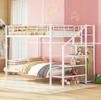 Merax Metal Bunk Bed with Lateral Storage Ladder