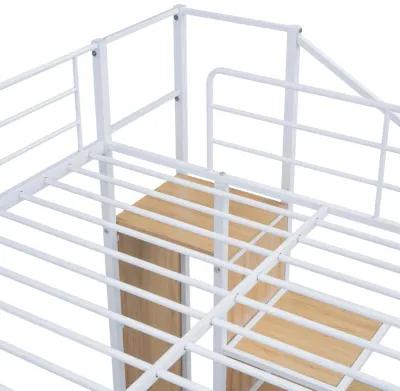 Merax Metal Bunk Bed with Lateral Storage Ladder