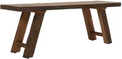 Jofran Reston 48 Reclaimed Solid Wood Rustic Distressed Dining Bench