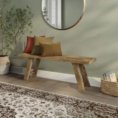 Jofran Reston 48 Reclaimed Solid Wood Rustic Distressed Dining Bench