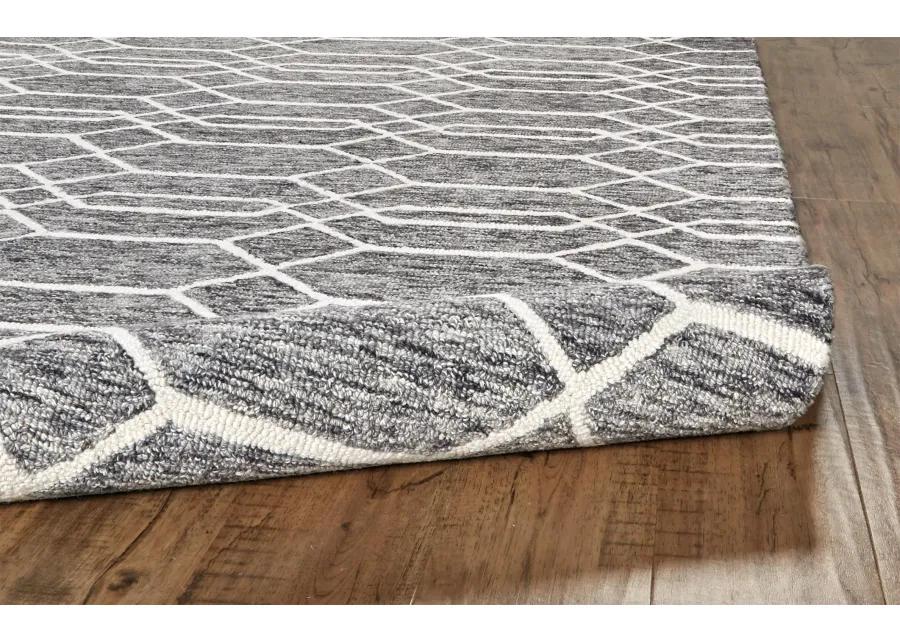 Belfort 8777F Gray/Black/Ivory 9' x 12' Rug