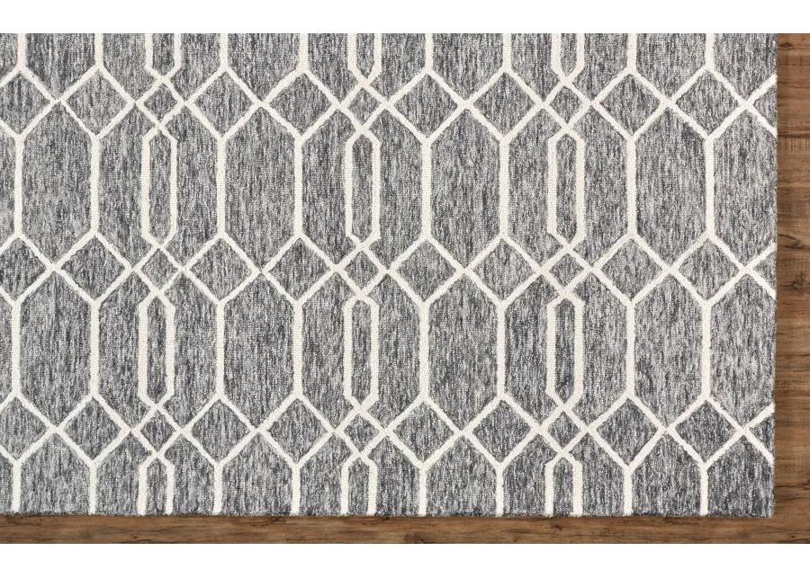 Belfort 8777F Gray/Black/Ivory 9' x 12' Rug