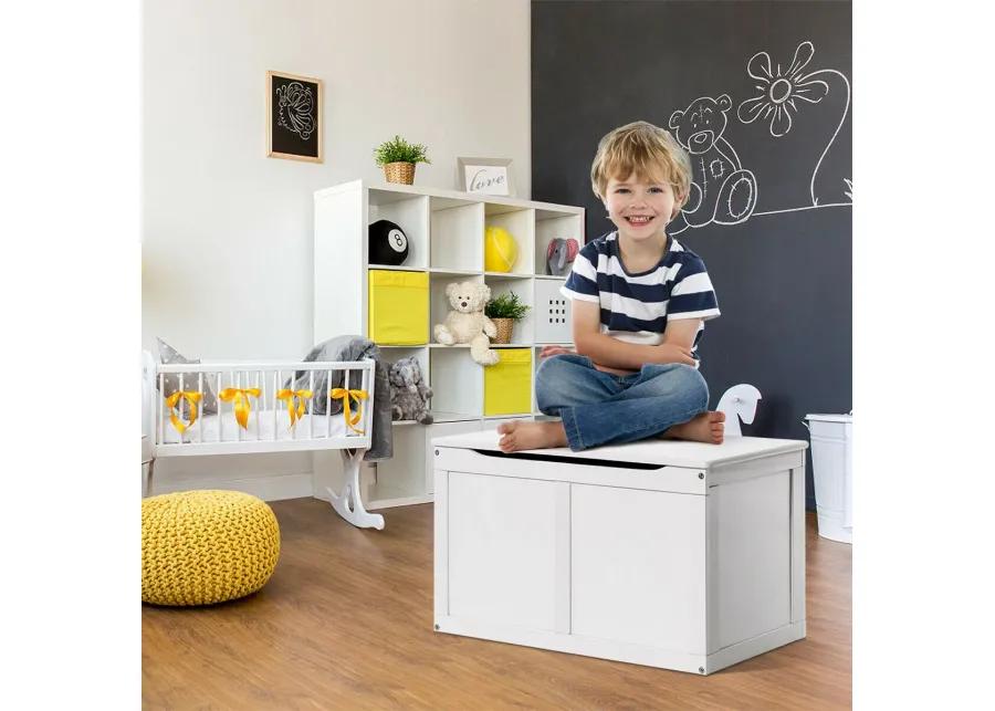 Safety Hinge Wooden Chest Organizer Toy Storage Box