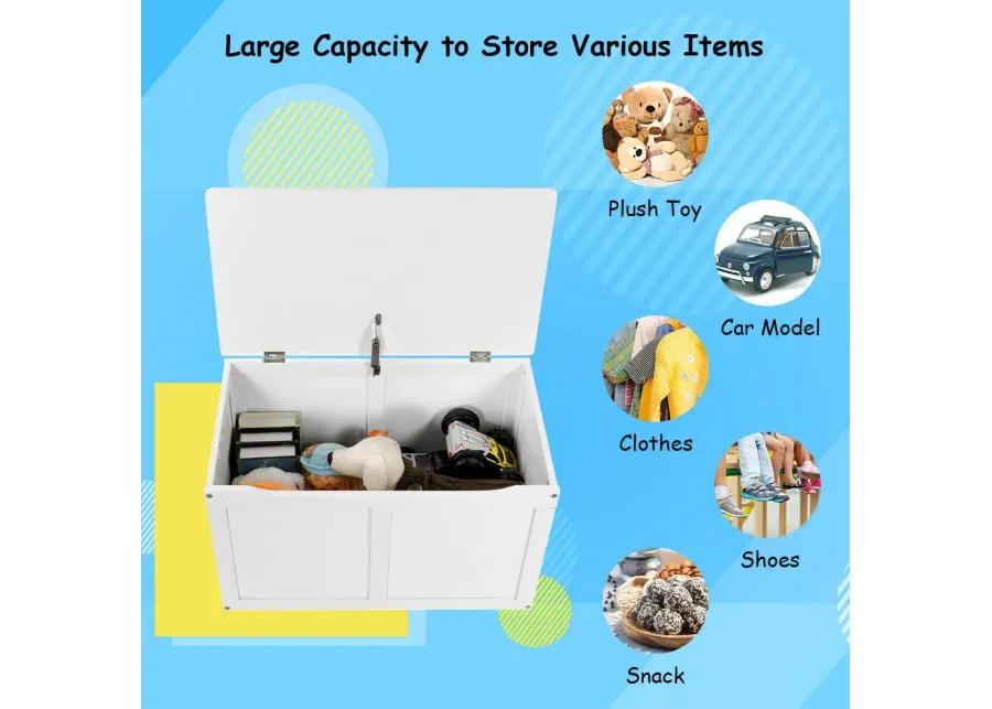 Safety Hinge Wooden Chest Organizer Toy Storage Box