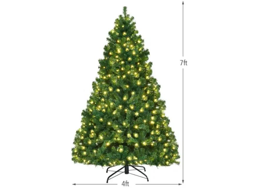 Hivvago PVC Artificial Christmas Tree with LED Lights