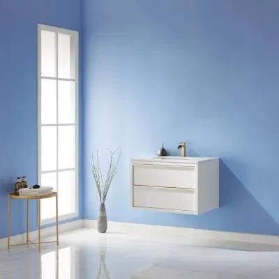 Altair 30 Single Bathroom Vanity Set in White without Mirror