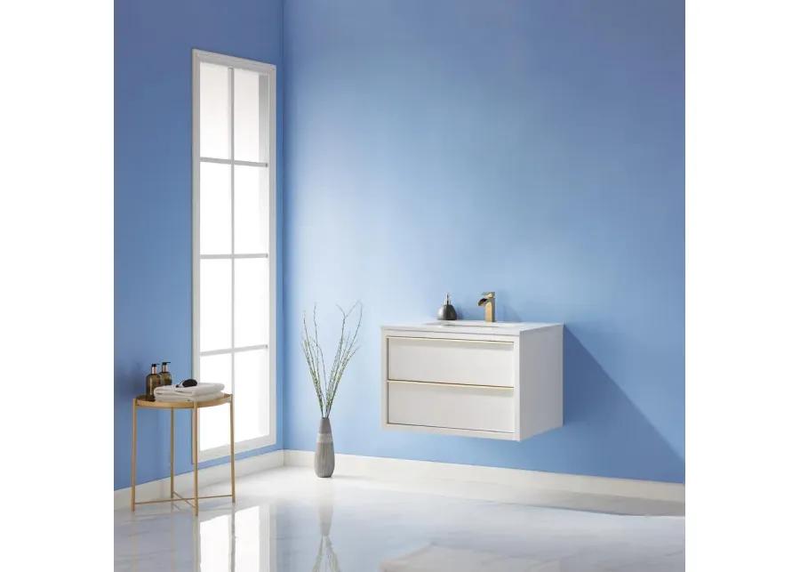 Altair 30 Single Bathroom Vanity Set in White without Mirror