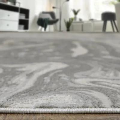 Prasad 3894F Gray/Ivory/Silver 1'8" x 2'10" Rug