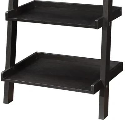 Sleek Wooden Ladder Bookcase with 5 Shelves, Brown-Benzara