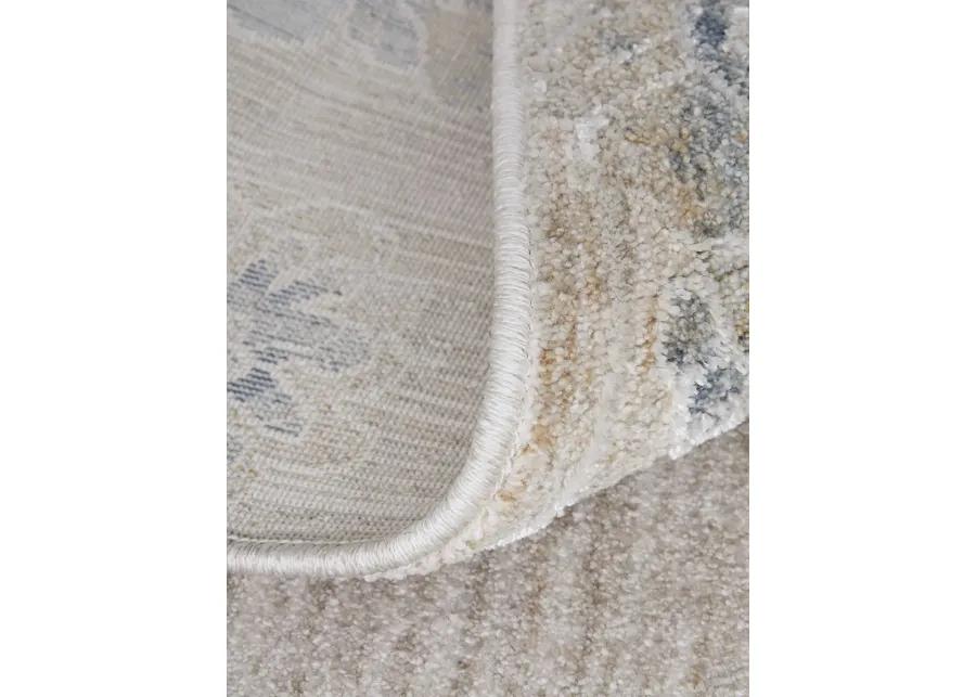 Pasha 39M9F 5' x 7'6" Taupe/Ivory/Blue Rug