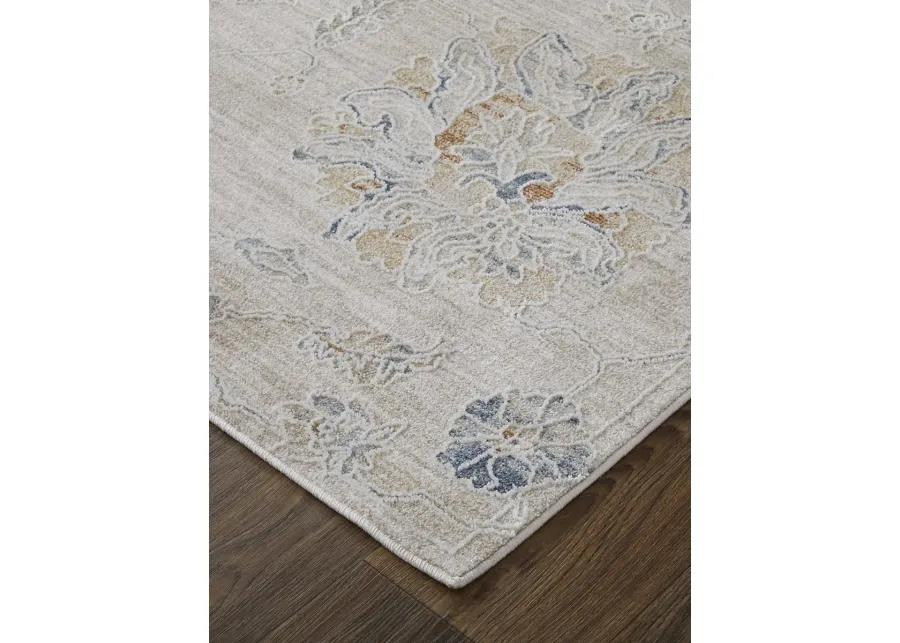 Pasha 39M9F 5' x 7'6" Taupe/Ivory/Blue Rug