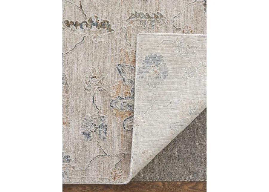 Pasha 39M9F 5' x 7'6" Taupe/Ivory/Blue Rug