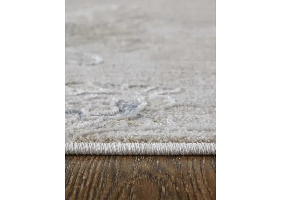 Pasha 39M9F 5' x 7'6" Taupe/Ivory/Blue Rug