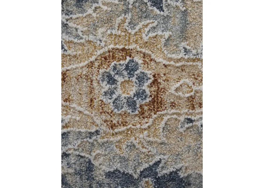 Pasha 39M9F 5' x 7'6" Taupe/Ivory/Blue Rug