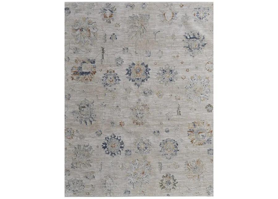 Pasha 39M9F 5' x 7'6" Taupe/Ivory/Blue Rug