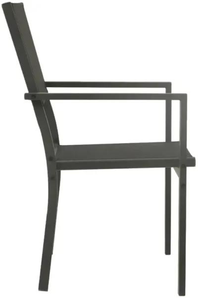 vidaXL Patio Chairs 2 pcs Textilene and Steel Black and Anthracite