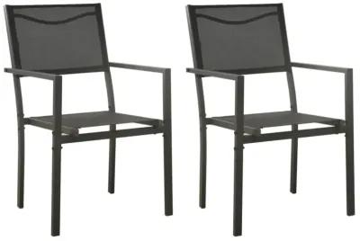 vidaXL Patio Chairs 2 pcs Textilene and Steel Black and Anthracite