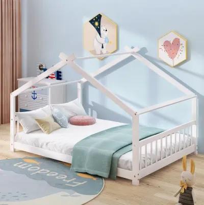 Merax Full Size House Bed Wood Bed