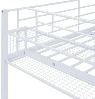 Merax Metal Loft Bed with Storage Shelves