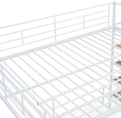 Merax Metal Loft Bed with Storage Shelves