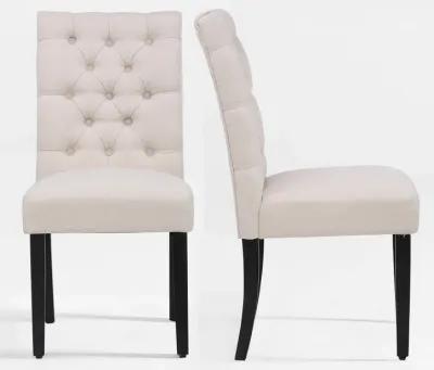 WestinTrends Upholstered Button Tufted Dining Chair (Set of 2)