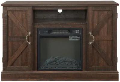 Antique Farmhouse TV Stand with Electric Fireplace, 47"wx15.5"dx30.75"