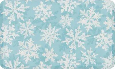 Holiday Flakes Teal Teal 1' 8" x 3' 6" Door Mat