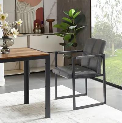 Ligth Modern European Style Dining Chair PU Leather Metal Pipe Dining Room Furniture