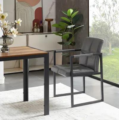 Ligth Modern European Style Dining Chair PU Leather Metal Pipe Dining Room Furniture