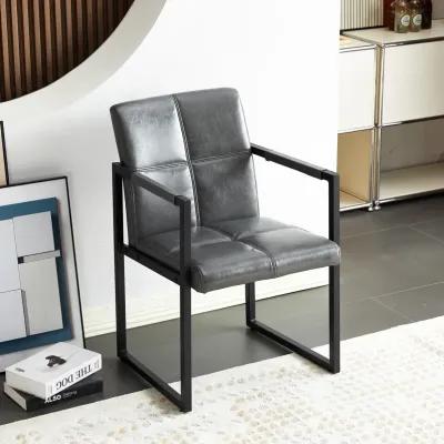 Ligth Modern European Style Dining Chair PU Leather Metal Pipe Dining Room Furniture