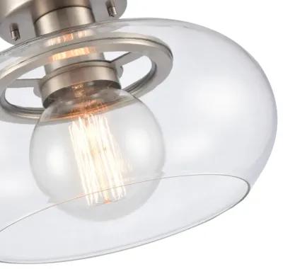 Clement 13'' Wide 1-Light Nickel Semi Flush Mount